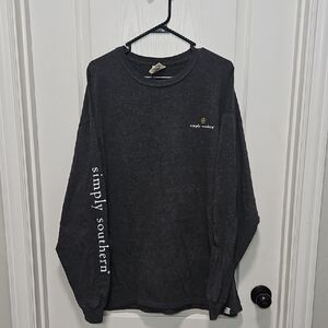 Simply Southern Long-Sleeve Graphic Tee - Dark Charcoal